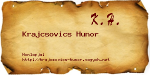 Krajcsovics Hunor névjegykártya